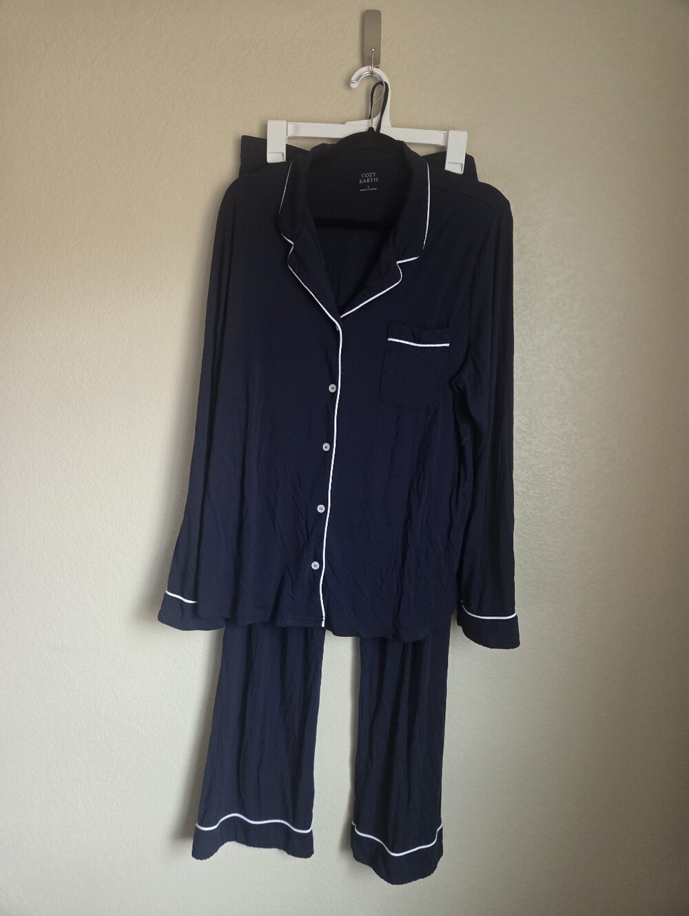 Cozy Earth PJ Set Navy Blue Size Large